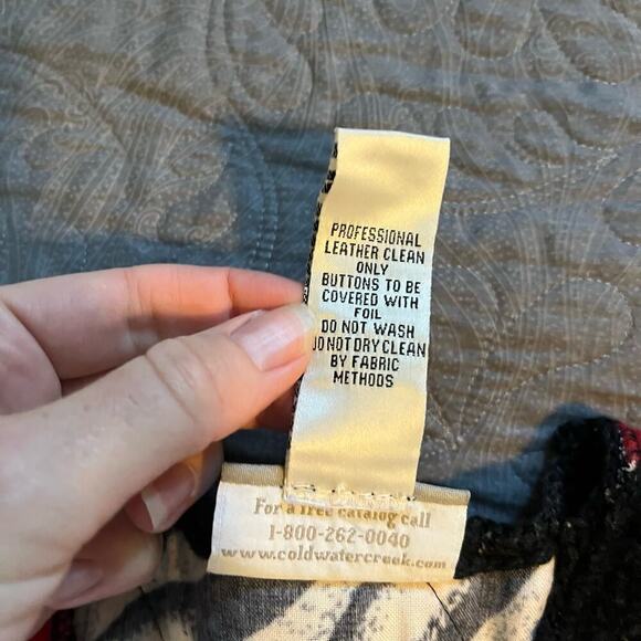 Coldwater creek patchwork mixed print wool‎ blend cardigan jacket women’s medium - Picture 5 of 10